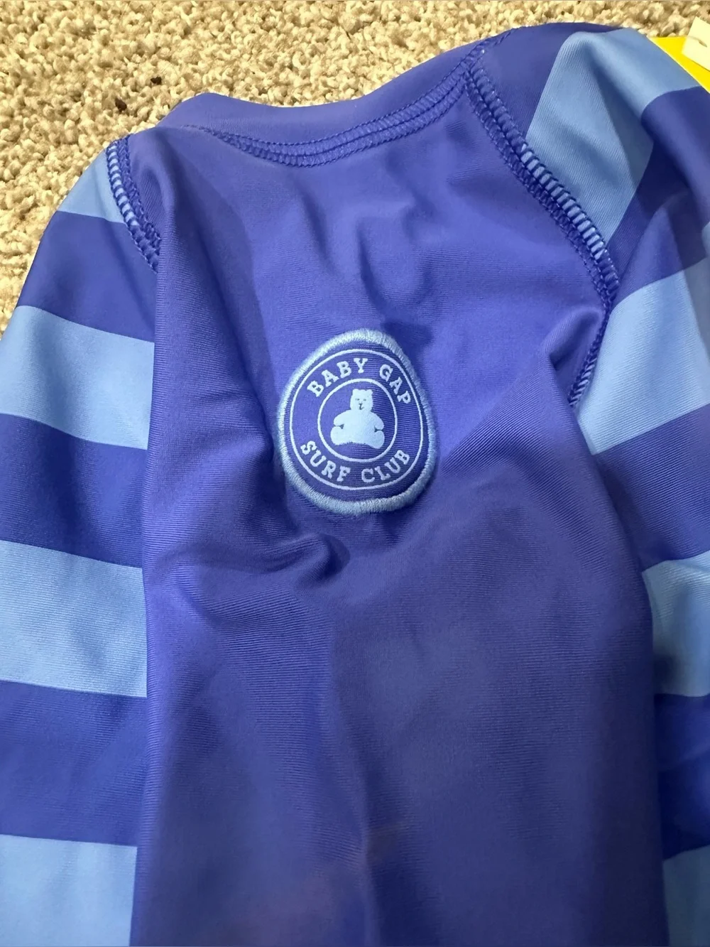 NWT Baby Gap Striped Rash Guard Swimsuit Blue UPF 3-6 months